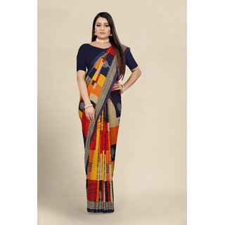 Sharda Creation Multicolor Georgette Printed Saree With Blouse - Sarees | Buy online on ZillyBuy