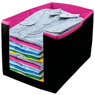 BESTOFINE Pack Of 1 Self Cloth Organizer Garment Cover Cloth Organiser Storage for Wardrobe shirt - Home Improvement | Buy online on ZillyBuy