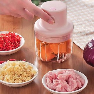 Right traders Electric Mini Garlic Chopper  Portable Cordless with USB Charging  450 Watts  250 ml - Cookware | Buy online on ZillyBuy