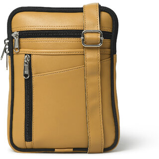 MATRICE messenger bag with yellow faux vegan leather(NE-S-0792-Yellow) - Handbags | Buy online on ZillyBuy