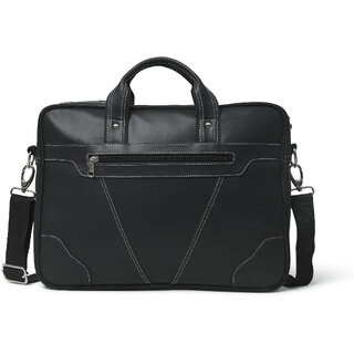 matrice laptop cum messenger bag with black faux vegan leather ne s 0801 black 
