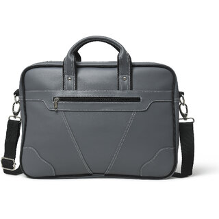 MATRICE laptop cum messenger bag with Grey faux vegan leather(NE-S-0801-Grey) - Handbags | Buy online on ZillyBuy