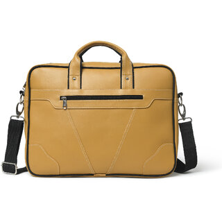 matrice laptop cum messenger bag with yellow faux vegan leather ne s 0801 yellow 
