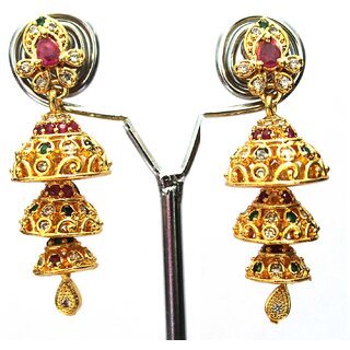 S L GOLD 1 Gram Micro Plated Ramba Earring E13 - Earrings | Buy online on ZillyBuy