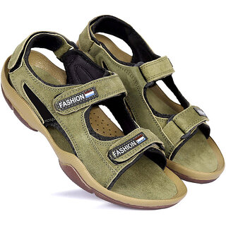 Shoeson Mens Green Slip on Sandal