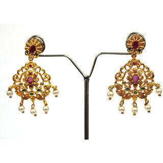 S L Gold 1 Gram Micro Plated Flower Design Earring - Earrings | Buy online on ZillyBuy