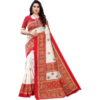 SVB Saree  Red Colour Geometric Printed Saree - Sarees | Buy online on ZillyBuy
