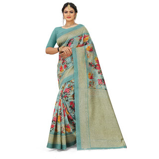 SVB Saree Green Colour Art Silk Printed Saree - Sarees | Buy online on ZillyBuy