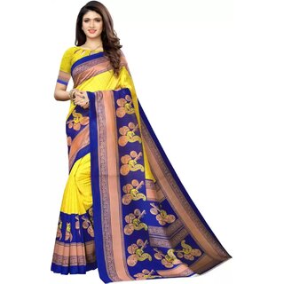 SVB Saree Yellow Colour Art Silk Printed Saree - Sarees | Buy online on ZillyBuy