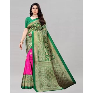 SVB Saree Pink And Blue Printed Saree - Sarees | Buy online on ZillyBuy