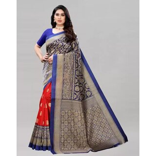 SVB Red & Purple Art Silk Printed Saree - Elegant Ethnic Wear with Stylish Prints - Sarees | Buy online on ZillyBuy
