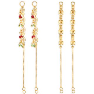 1gram gold Plated Kanchain Ear chain earcuff Ear to Ear Combo for Women & Girls - Earrings | Buy online on ZillyBuy