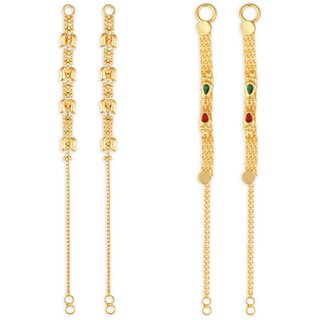 1gram gold Plated Kanchain Ear chain earcuff Ear to Ear Combo for Women & Girls - Earrings | Buy online on ZillyBuy