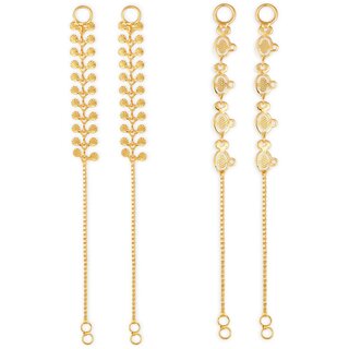1gram gold Plated Kanchain Ear chain earcuff Ear to Ear Combo for Women & Girls - Earrings | Buy online on ZillyBuy