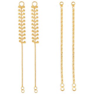 1gram gold Plated Kanchain Ear chain earcuff Ear to Ear Combo for Women & Girls - Earrings | Buy online on ZillyBuy