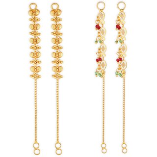 1gram gold Plated Kanchain Ear chain earcuff Ear to Ear Combo for Women & Girls - Earrings | Buy online on ZillyBuy