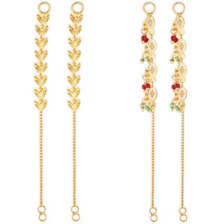 1gram gold Plated Kanchain Ear chain earcuff Ear to Ear Combo for Women & Girls - Earrings | Buy online on ZillyBuy