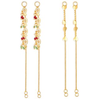 1gram gold Plated Kanchain Ear chain earcuff Ear to Ear Combo for Women & Girls - Earrings | Buy online on ZillyBuy