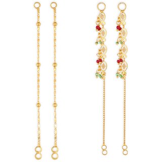 1gram gold Plated Kanchain Ear chain earcuff Ear to Ear Combo for Women & Girls - Earrings | Buy online on ZillyBuy