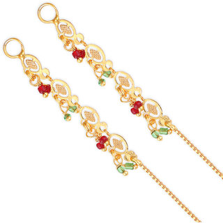 Colour Beads Kanchain Ear chain kanoti ear Cuff Ear to Ear Chain for Women and Girls- (VFJ1020KC) - Earrings | Buy online on ZillyBuy