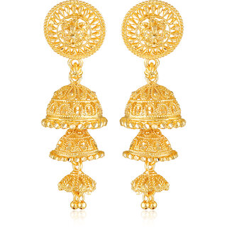 Wedding and Party wear South Screw back Jhumki Earring for Women and Girls -VFJ1458ERG - Earrings | Buy online on ZillyBuy