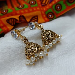 Wedding and Party wear South Screw back Jhumki Earring for Women and Girls -VFJ1458ERG - Earrings | Buy online on ZillyBuy