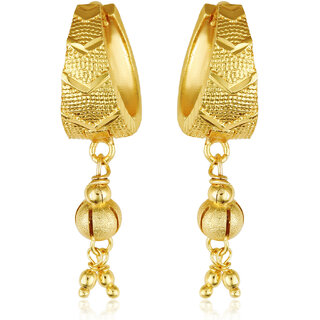 Filigree work  Hoop Earring Clip on fancy drop Bali Earring for Women and Girls [VFJ1478ERG] - Earrings | Buy online on ZillyBuy