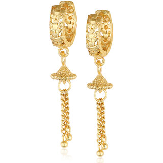 Filigree work  Hoop Earring Clip on fancy drop Bali Earring for Women and Girls [VFJ1480ERG] - Earrings | Buy online on ZillyBuy