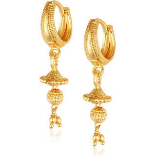 Filigree work Hoop Earring Clip on fancy drop Bali Earring for Women and Girls [VFJ1481ERG] - Earrings | Buy online on ZillyBuy