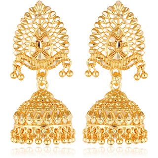 South Screw back alloy Gold plated Jhumki, Jhumka, Jhumkas Earring for Women and Girls[VFJ1487ERG] - Earrings | Buy online on ZillyBuy