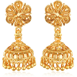 South Screw back alloy Gold plated Jhumki, Jhumka, Jhumkas Earring for Women and Girls VFJ1494ERG - Earrings | Buy online on ZillyBuy