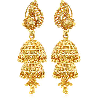 South Screw back alloy Gold plated Jhumki, Jhumka, Jhumkas Earring for Women and Girls VFJ1498ERG - Earrings | Buy online on ZillyBuy