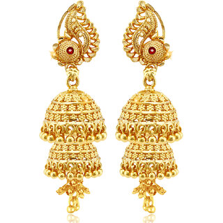South Screw back alloy Gold plated Jhumki, Jhumka, Jhumkas Earring for Women and Girls VFJ1499ERG - Earrings | Buy online on ZillyBuy