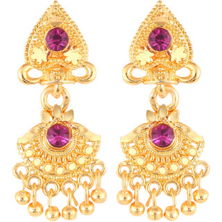 Vighnaharta Shimmering CharmingAlloy Gold CZ dangler studs  Earring for Women and Girls[VFJ1824ERG] - Earrings | Buy online on ZillyBuy