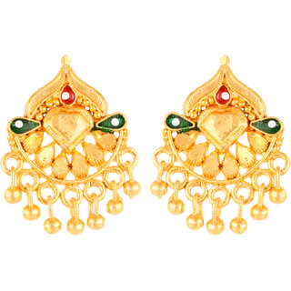 Vighnaharta Allure Beautiful Meenakari Earrings Elite Fancy Gold Plated Screw back for Women and Girls [VFJ1828ERG] - Earrings | Buy online on ZillyBuy