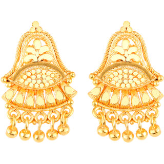 Vighnaharta Sizzling Glittering Gold Plated Screw back alloy dangler studs Earring for Women and Girls   [VFJ1854ERG] - Earrings | Buy online on ZillyBuy