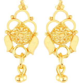 Vighnaharta Sizzling  Allure Gold Plated Screw back alloy dangler studs Earring for Women and Girls   [VFJ1860ERG] - Earrings | Buy online on ZillyBuy