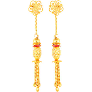 Vighnaharta Sizzling  Allure Gold Plated Screw back alloy dangler studs Earring for Women and Girls   [VFJ1866ERG] - Earrings | Buy online on ZillyBuy