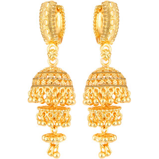 Vighnaharta Sizzling star Gold Plated Screw back alloy jhumki Earring for Women and Girls   [VFJ1870ERG] - Earrings | Buy online on ZillyBuy