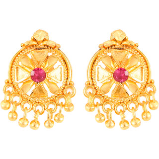 Mini Shimmering Beautiful Gold Plated Screw back studs CZ Earring for Women and Girls - Earrings | Buy online on ZillyBuy