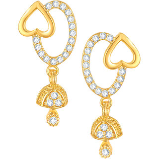Vighnaharta Glittering Gold Plated Screw back alloy dangler studs Jhumki Earring for Women and Girls [VFJ1882ERG ] - Earrings | Buy online on ZillyBuy