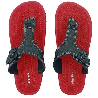 OLIVER WALK Cozy Flip Flop For Men - Red (Pack of 2)