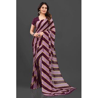 Multicolour Pure Georgette Printed Saree With Blouse Piece - Sarees | Buy online on ZillyBuy