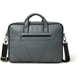 matrice laptop cum messenger bag with grey faux vegan leather ne s 0801 b grey 