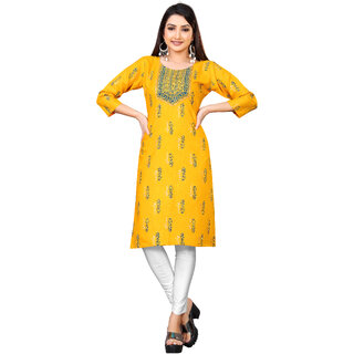 Sharda Creation Mustard Colour Printed Kurti - Kurtas & Kurta Sets | Buy online on ZillyBuy