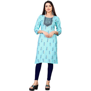 Sharda Creation Sky Blue Colour Printed Kurti - Kurtas & Kurta Sets | Buy online on ZillyBuy