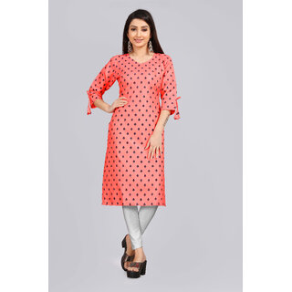 Sharda Creation  Pink Colour  Foil Printed Kurti - Kurtas & Kurta Sets | Buy online on ZillyBuy