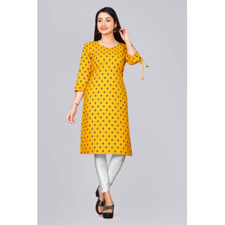 Sharda Creation Musturd Colour  Foil Printed Kurti - Kurtas & Kurta Sets | Buy online on ZillyBuy