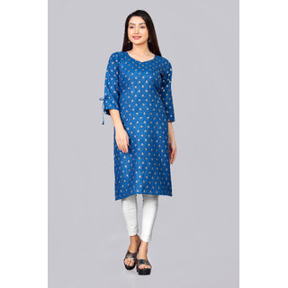 Sharda Creation  Blue Colour  Foil Printed Kurti - Kurtas & Kurta Sets | Buy online on ZillyBuy