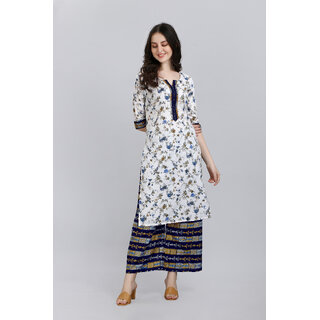 Sharda Creation Blue Colour Cotton Printed kurta Set - Kurtas & Kurta Sets | Buy online on ZillyBuy
